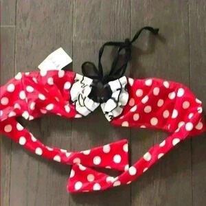 Red Polkadot Bandeau Bikini Top